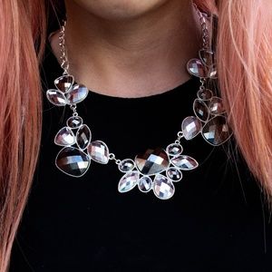 Silver-toned statement necklace